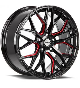 SPRING - 20X8.5 5X108 ET 35MM 73.1CB GLOSS BLACK CANDY RED MILLED