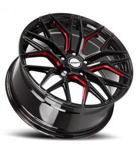 SPRING - 20X8.5 5x120 ET 35MM 73.1CB GLOSS BLACK CANDY RED MILLED