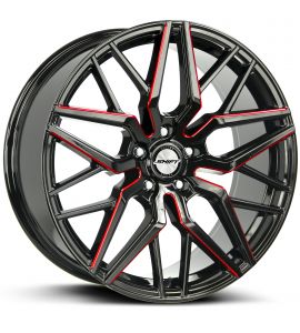 SPRING - 22x9 5x114.3 ET 35MM 74.1CB GLOSS BLACK CANDY RED MILLED