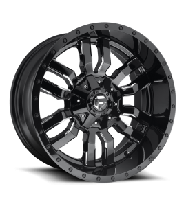 26x14 Fuel Off-Road Wheels | 1 piece D595 SLEDGE 8x180 GLOSS BLACK MILLED -75 Offset (4.55 Backspace) 124.2 Centerbore | D59526401845