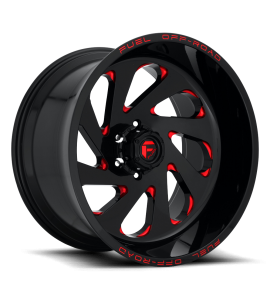 22x12 Fuel Off-Road Wheels | 1 piece D638 VORTEX 6x135 GLOSS BLACK RED TINTED CLEAR -44 Offset (4.77 Backspace) 87.1 Centerbore | D63822208947